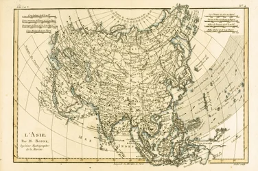 Asien, fra "Atlas de Toutes les Parties Connues du Globe Terrestre" af Guillaume Raynal (1713-96) udgivet i Genève i 1780